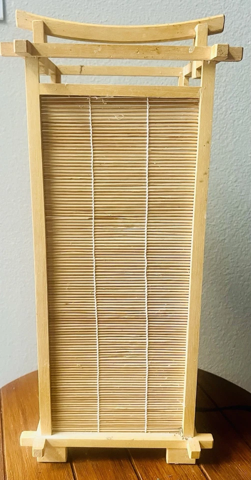 Linterna Roja Mueble Oriental Lámpara Nara Natural con Pantalla de Madera 18” Foto 2 de 4