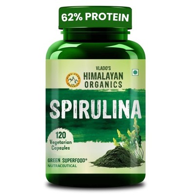 Himalayan Organics Spirulina 120 Veg Caps For Strength, Immunity & Energy