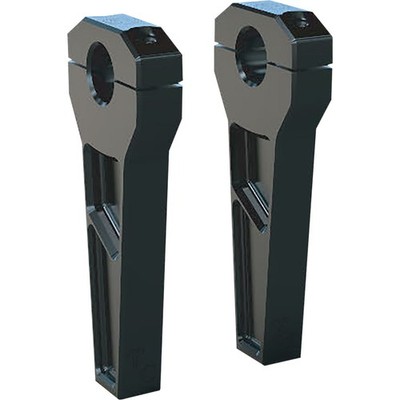 Todds Cycle Risers - 1'' Clamping - 6'' Rise - Black TD-R11-06B