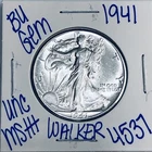 1941 BU UNCIRCULATED LIBERTY WALKING SILVER HALF DOLLAR AUTHENTIC U.S. MINT 4537