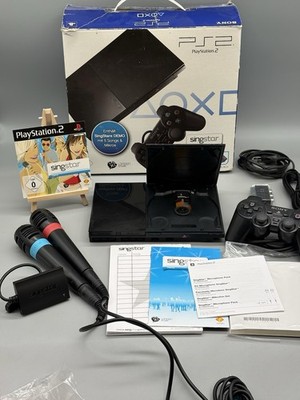 Sony PlayStation 2 PS2 Slim SCPH-90004 Konsole OVP SingStar Mikrofone Controller