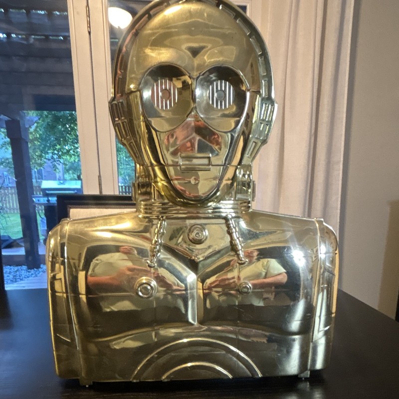 Vintage Star Wars C-3PO Gold Glossy Hard Carrying Case w/ Compartments