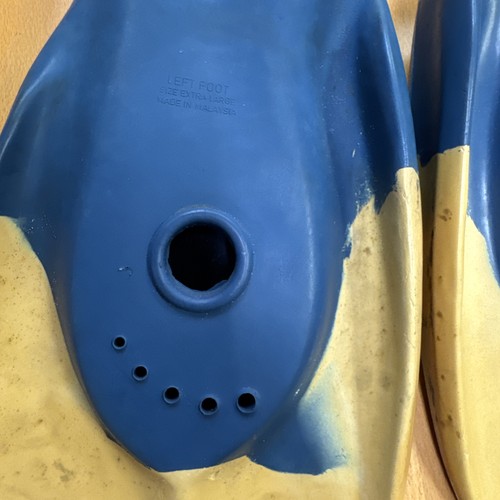 CHURCHILL Slashers ORIGINAL SWIM Boogie Board Fins (X-LARGE )Yellow Blue - Picture 9 of 11