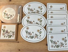 Vintage M&S Autumn Leaves: 6 Place Mats, 3 Trivets, 1 Pot Stand & 1 Cheese Board