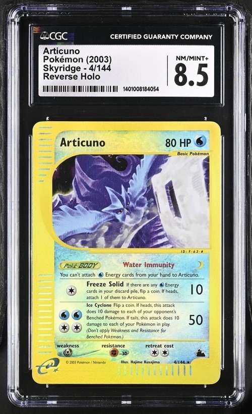 2003 POKEMON SKYRIDGE #4 ARTICUNO-REVERSE FOIL HOLO CGC 8.5