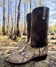 LUCCHESE SAN ANTONIO PYTHON WESTERN BOOTS SIZ...