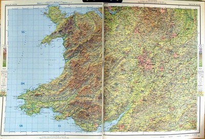 Alte Vintage Druck Karte Großbritannien 1963 Wales Birmingham Kanalinseln Mann 20.
