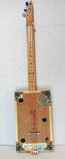 Cigar box guitar, 3 string, metal frets, piezo sound PU installed see desc 