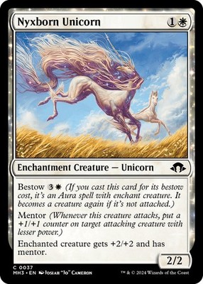 Nyxborn Unicorn Modern Horizons 3 Foil MTG 37 NM