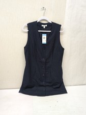 Women's Steve Madden Navy/White Pinstripe Sleeveless Mini Dress Sz Lg A17