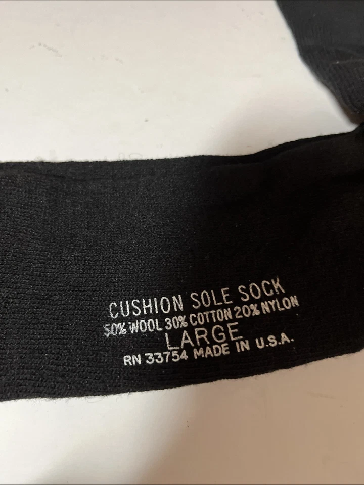 Meias altas grandes pesadas 50% lã 20% nylon GRANDES motocicleta caminhada quente preta NOS - Imagem 2 de 4