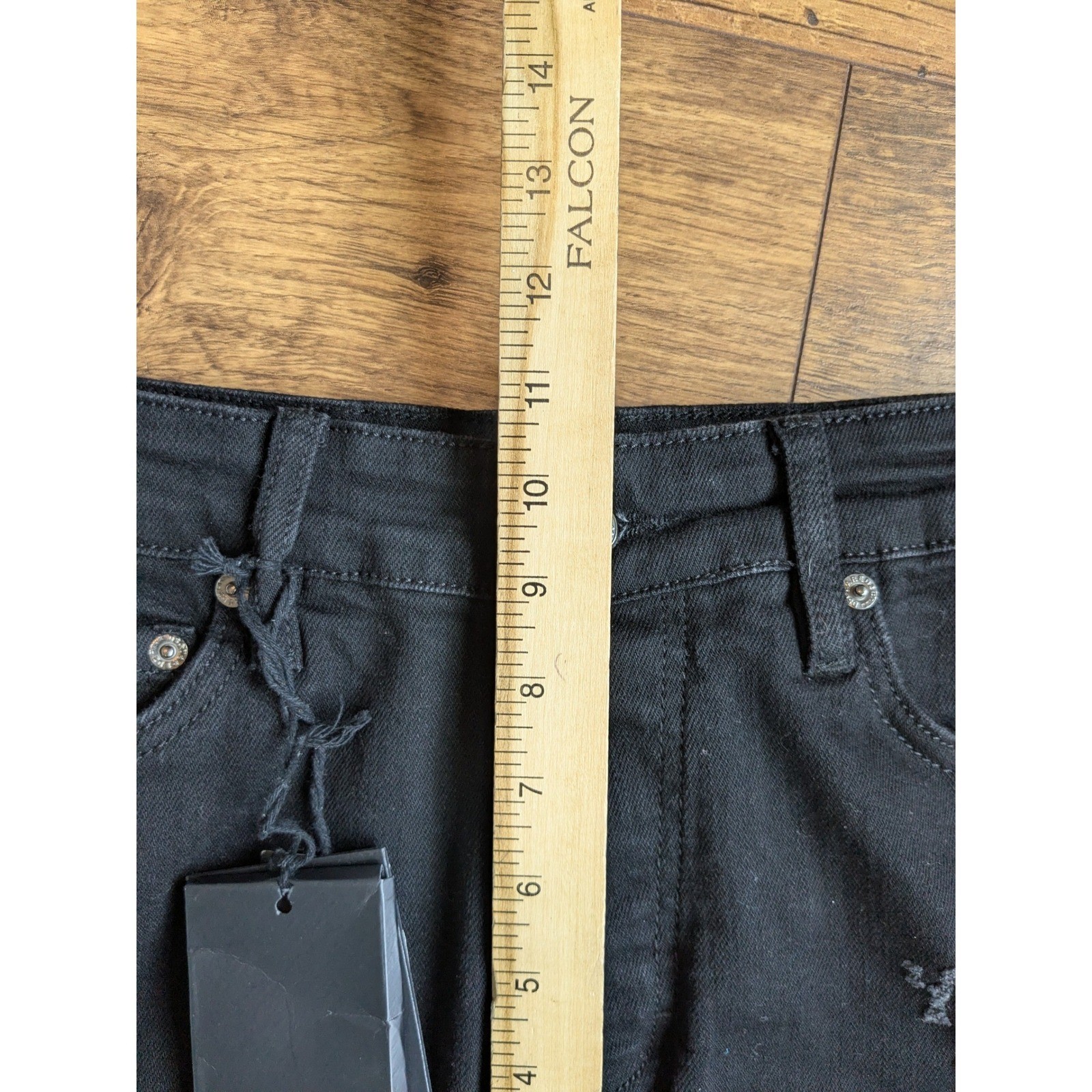 WT DSQUARED2 Men Black Distressed Slim Fit Denim Cropped Jeans Fits 31x26 image 5