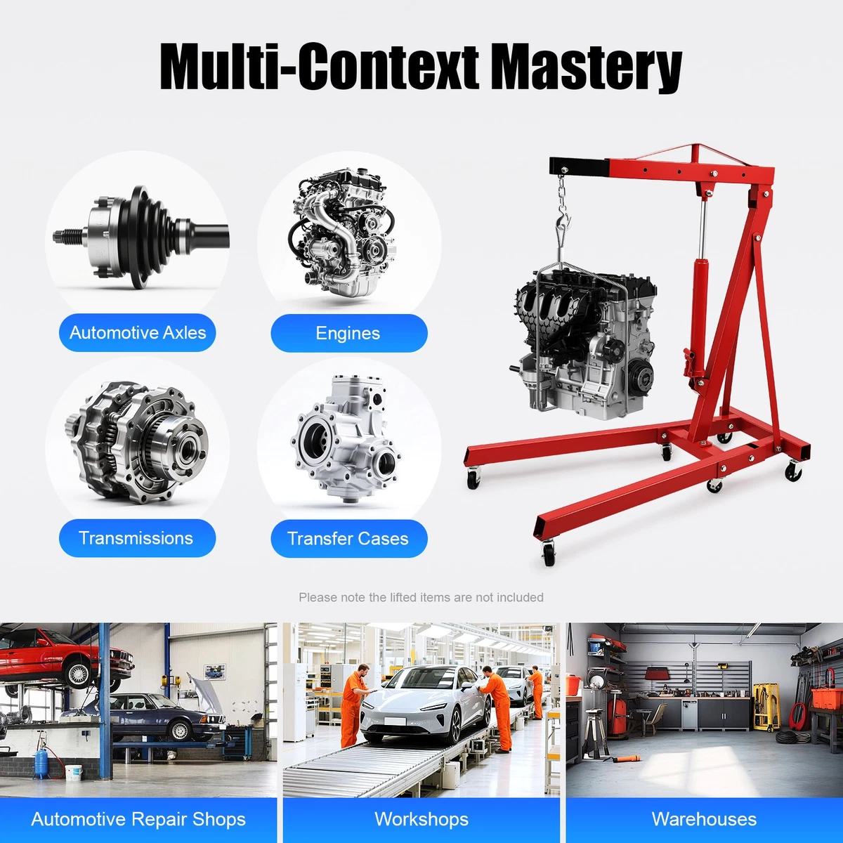 4409LBS 2 TON Heavey Duty Engine Motor Hoist Cherry Picker Shop