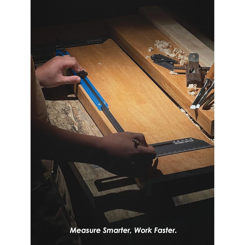 Ferramenta moldura escada quadrada medidor de piso modelo gabarito ferramenta de medição alumínio - Imagem 3 de 4