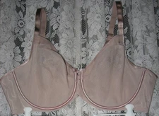 CURVY COUTURE SHEER MESH UNLINED UNDERWIRE BRA 42D 1311 FULL COVERAGE NEW