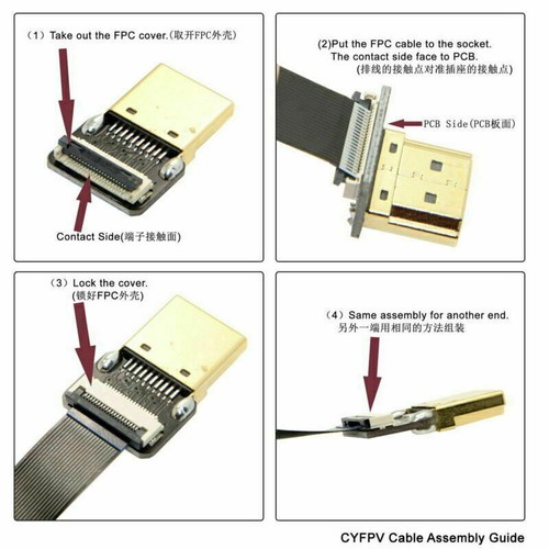 1080P CYFPV Mini HDMI Male to Mini HDMI Female Extension FPC Flat Cable - Picture 17 of 50