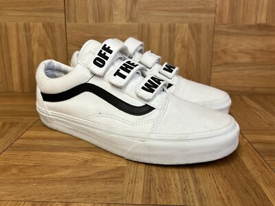 RARE  Sz 10 - VANS Prison Issue Hook & Loop Old Skool Off The Wall Spell Out