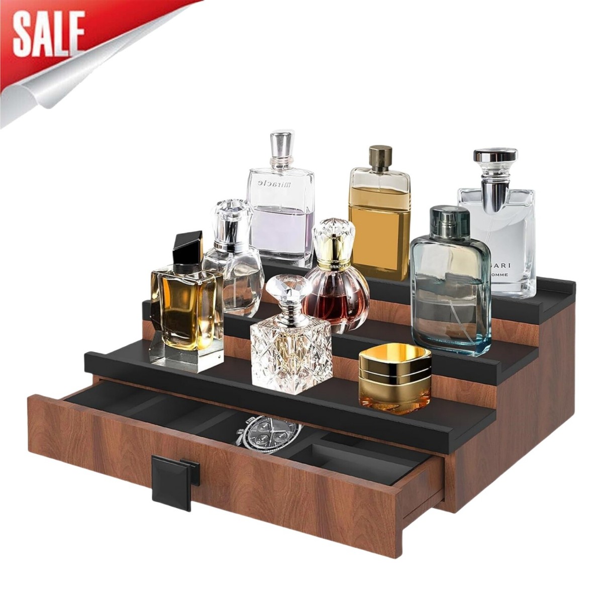 Cologne Organizer for Men Wooden Perfume Display Stand Cologne