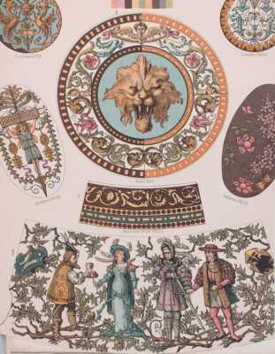 Sheet from a sample book for porcelain decorations around 1890
