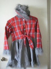 SPIRIT Multi-Color  Girls Faux Fur " Charming Wolf " Costume  Size : 8 - 10
