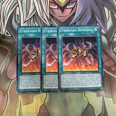 LDS1-DE039 x3 Cyberdark Inferno Common Top Zustand Yugioh