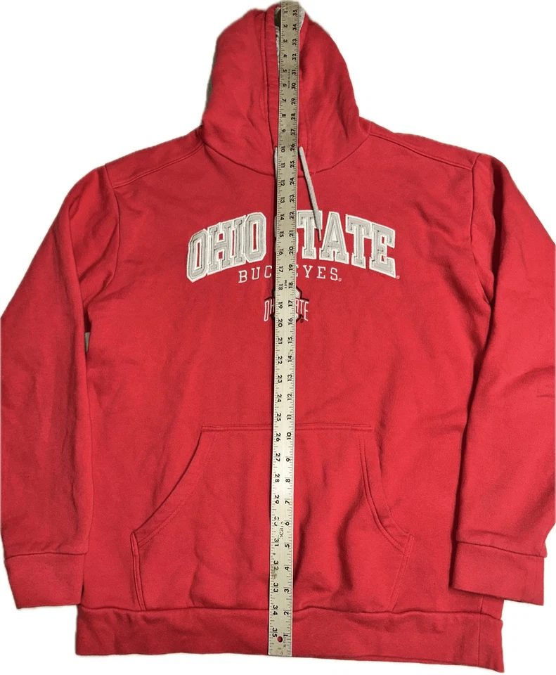 Ohio State Buckeyes Sudadera con Capucha Roja Para Hombre’s L Cosida Bordada NCAA Foto 3 de 4
