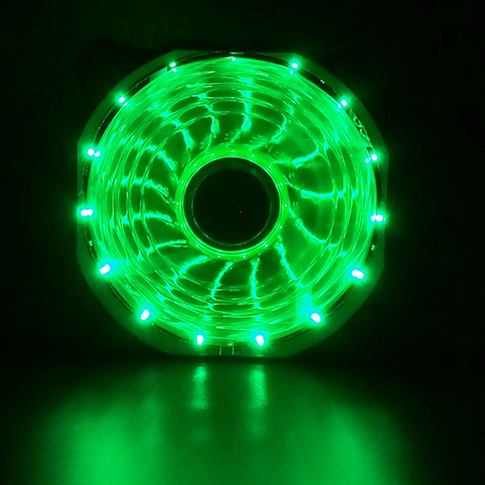 4x GREEN 120mm 15 LED Neon Light Quite 12V PC Computer Case Cooling Cool Fan Mod