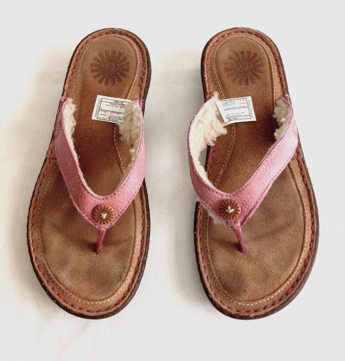 UGG Australia 1791 Hamoa scarpe sandali infradito infradito infradito donna US 6 in pelle rosa