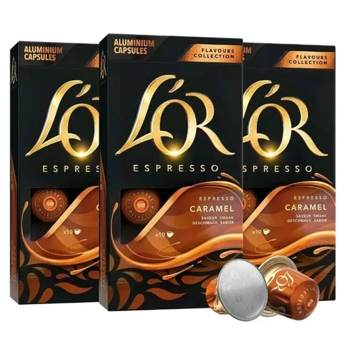 L'OR Espresso Pods Caramel Flavor Aluminum Pods 100 Capsules-image