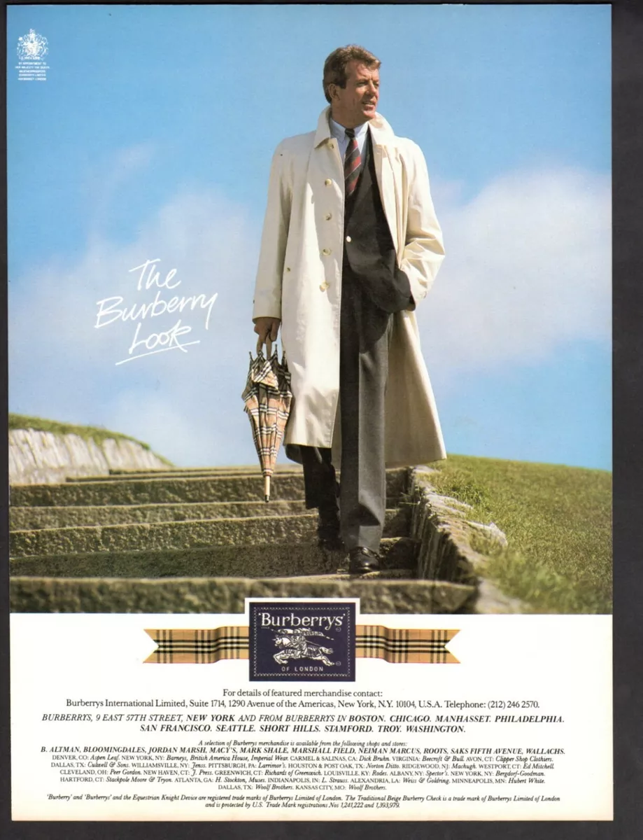 Vintage advertising print Fashion Man Burberrys of London Long