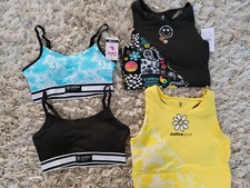 NEW LOT 4 JUSTICE SPORTS BRAS GIRLS SIZE 28 FLOWER PRINT