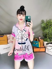  US SELLER  Size S Up To 125Lbs women SILK pajamas set.