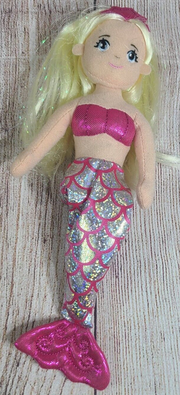 Aurora World Plush Sea Sparkles Mermaid Stuffed Doll Toy Pin