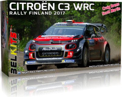 Kit Maquette 1/24 Citroën C3 WRC - BELKITS BEL-018 - Rallye Finlande 2017 - Breen