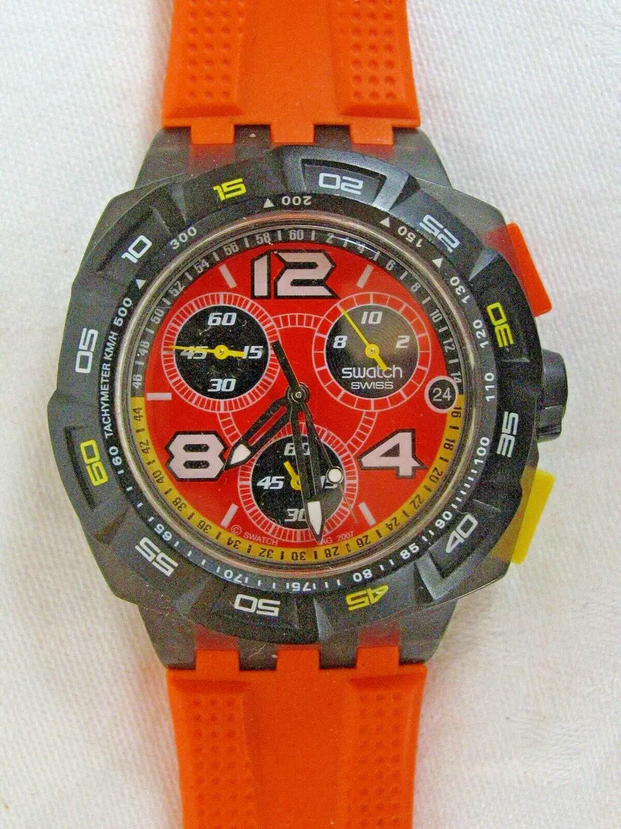 Rare Originals Chrono Plastic Orange Suim400 Swatch Chrono