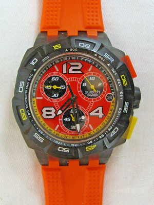 Rare Originals Chrono Plastic Orange Suim400 - Swatch Chrono Plastic wrist watch