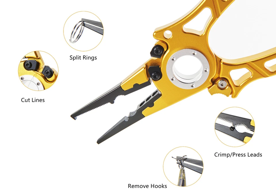 MV A1X Locking Fishing Pliers, Aluminum Split Ring-Hook Remover-Line Cutter - Image 2 of 4
