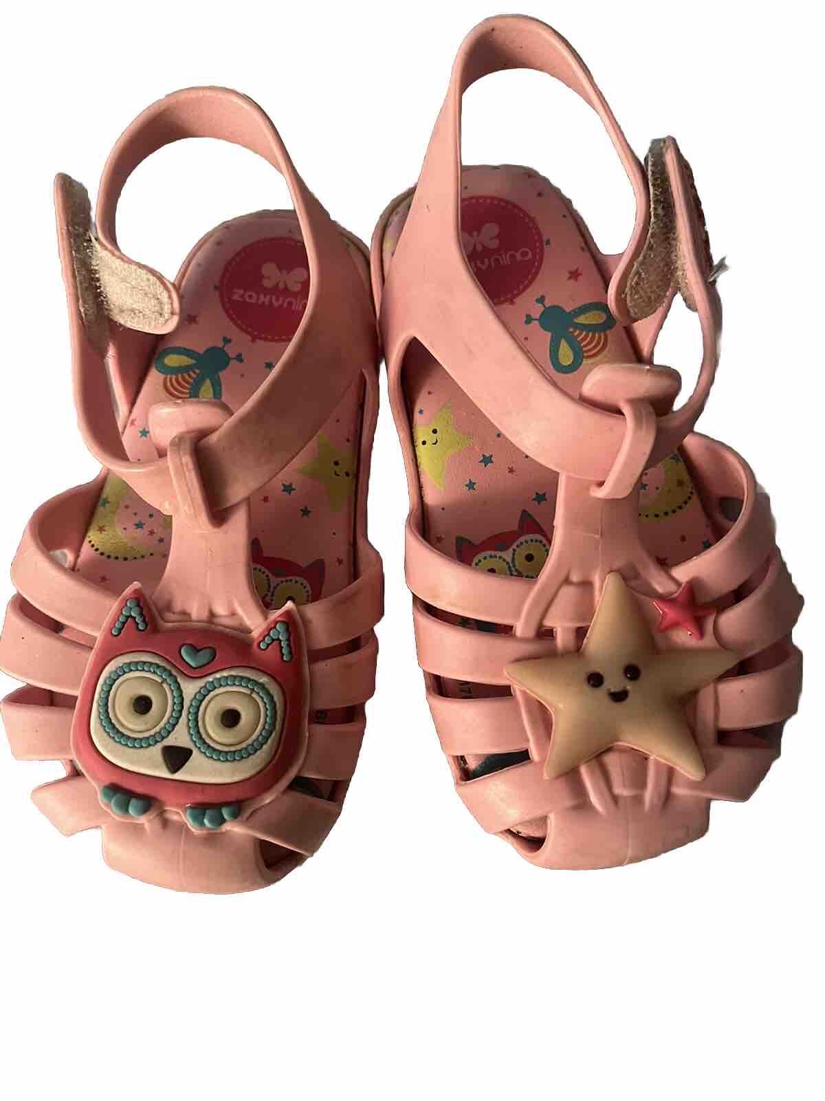 ZAXY TODDLER STAR MOON JELLY FISHERMAN SANDAL 8 US 23 EU PINK ADJUSTABLE