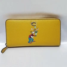 COACH x DISNEY Long Accordion Zip Around Wallet Goofy CH498 outlet New japan