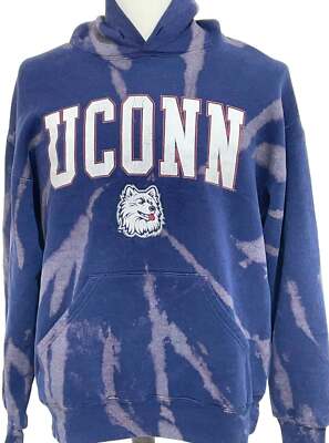 Vintage UCONN Bleached Hoodie Sweatshirt (L)