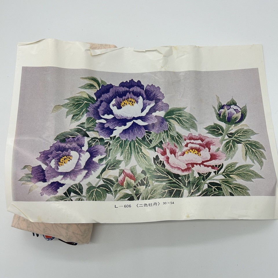 Tokyo Bunka Floral Japanese Punch Embroidery Set Japan No 606 Purple