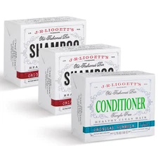 J.R.LIGGETT’S Conditioner Bar 1.75oz + Two Original Formula Shampoo Bar 3.5oz