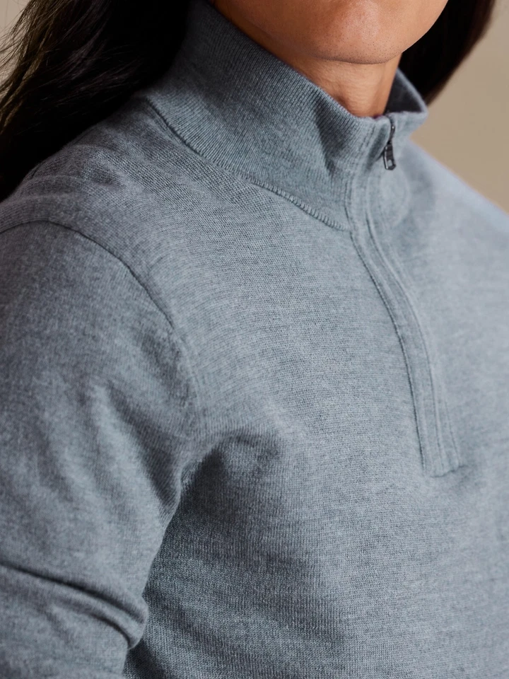 BANANA REPUBLIC Italian Merino Half-Zip Sweater Men's Size M LIGHT BLUE NWT - Image 2 of 3