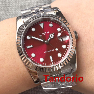 36mm/39mm Red Sterile Dial NH35A PT5000 Sapphire Glass Automatic Mens Watch Date