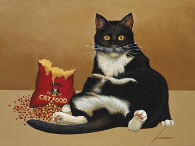 Felini by Lowell Herrero Art Print Cat Food Fat Cats Kitty Pet Poster 15x20
