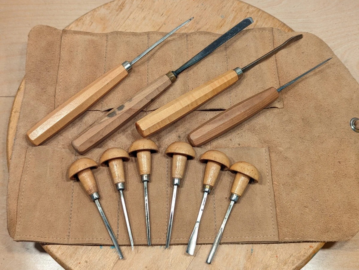 Antique E. C. Lyons Wood Chisels Carving Set Vintage Tools Chisel
