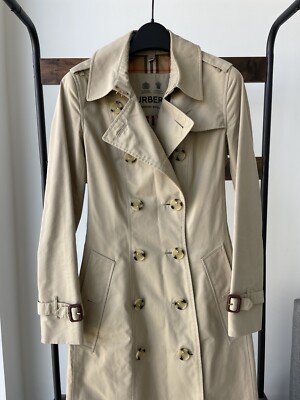 Burberry The Long Chelsea Trench Coat UK 2 US 0 IT 34 | eBay