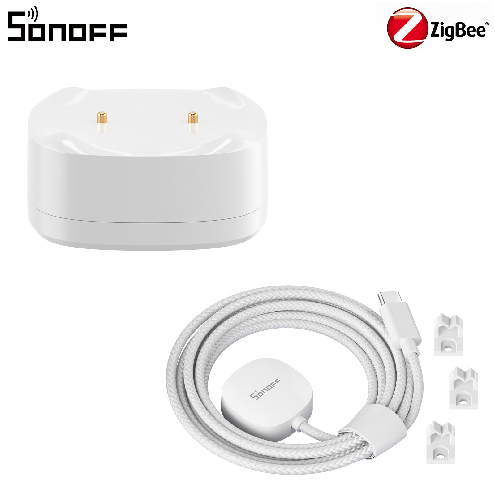 Sensor de fugas de agua SONOFF SNZB-05P Zigbee alertas en tiempo real cable de detección de 2 m
