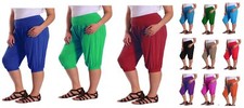 Ladies 3/4 Harem Baggy Shorts Women Plain Cropped Alibaba Summer Trousers Pants