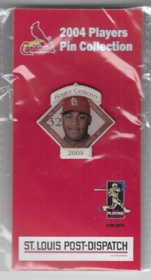 Roger Cedeno 2004 St Louis Dispatch Cardinal Sealed Photo Pin Back